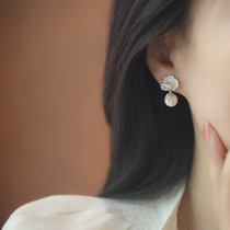 微镶花朵珍珠独特耳环2024新款爆款耳坠轻奢小众设计时尚耳钉森系