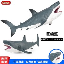 仿真海洋世界实心大号巨齿鲨塑胶动物模型儿童玩具大白鲨鲨鱼虎鲸