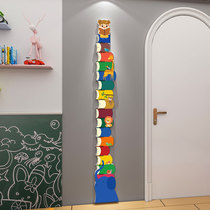 卡通动物身高墙贴立体宝宝测量身高尺贴纸儿童房间布置装饰身高贴