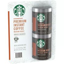 现货美国Starbucks星巴克速溶轻中深度烘焙黑咖啡粉可冲40杯罐装