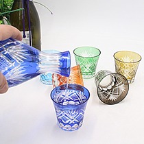 日式清酒杯清酒壶玻璃杯烈酒杯日本江户切子工艺手工雕刻家用礼品