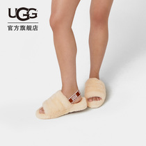 UGG2023春夏女士平底时尚舒适露趾字母束带纯色茸茸凉鞋 1095119