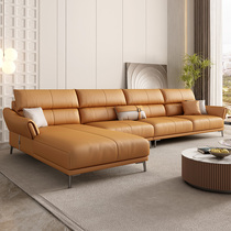 布雷尔意式极简真皮沙发小户型客厅小户型轻奢现代简约皮沙发组合