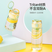 富光水杯便携女塑料儿童水杯耐热防摔夏天运动Tritan杯子简约日系