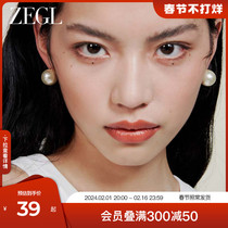 ZEGL法式人造大珍珠耳环女轻奢高级感秋冬气质耳钉12mm银针耳饰品
