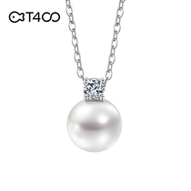 T400淡水珍珠项链女款2023年新款轻奢小众设计纯银锁骨链生日礼物