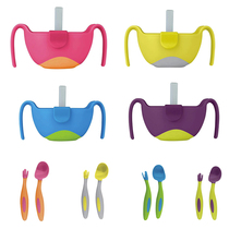 澳洲bbox叉勺吸管碗套装婴儿多用辅食碗宝宝训练吃饭叉勺子儿童餐