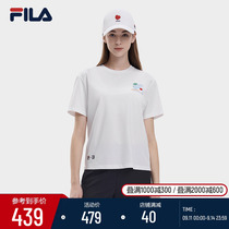FILA x THE MET联名系列斐乐女士短袖T恤2023秋新圆领休闲运动短T