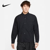 Nike耐克男子梭织长袖上衣夏新款休闲运动拒水衬衫外套DX0206-010