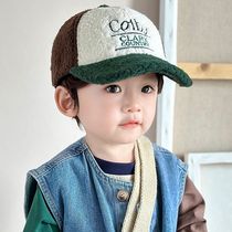 儿童帽子秋冬男童羊羔绒鸭舌帽冬季中大童2-8岁韩版拼色棒球帽潮