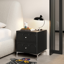 睦风法式轻奢复古黑色床头柜小户型极简高级感现代简约卧室收纳柜