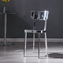 现代咖啡厅不锈钢靠背餐椅户外铁艺金属椅子小户型家用简约餐桌椅