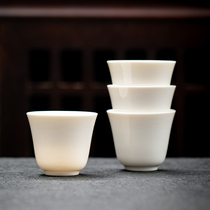 六个装高白瓷茶杯套装家用纯白玉瓷品茗杯喝茶功夫小茶杯茶具配件