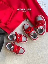 UUS童鞋2023春款新韩版潮牌红色魔术贴低帮学生男女童运动板鞋