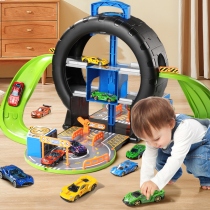 轮胎停车场玩具变形收纳轨道车儿童合金小汽车3到6岁男童生日礼物