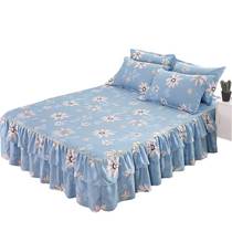 床罩 床裙式床套单件席梦思床垫罩防滑尘保护套1.5m1.8米花边床单