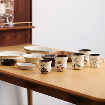 景德镇创意陶瓷餐具化妆土手绘咖啡杯马克杯懒年手作花卉器皿套装