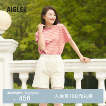 AIGLE艾高春夏季WS22BT03女士运动户外时尚休闲凉爽舒适纯色短裤