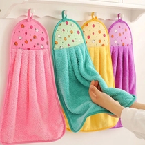 挂式擦手巾厨房擦手毛巾吸水不掉毛擦手布卫生间可爱洗手插手手帕