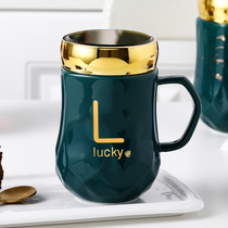 创意马克杯带盖陶瓷咖啡喝水杯女男生办公室情侣大容量家用茶杯子