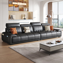 拉芙菲 意式极简真皮沙发直排头层牛皮轻奢现代简约皮艺沙发客厅