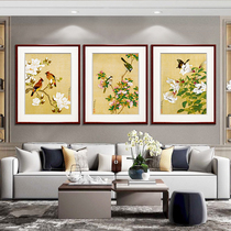 余穉新中式装饰画客厅壁画卧室墙画现代餐厅墙面挂画有框画花鸟图