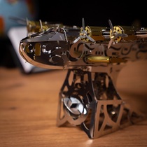 乌克兰态摩metal time金属拼装机械传动模型摆件发条动力可动玩具
