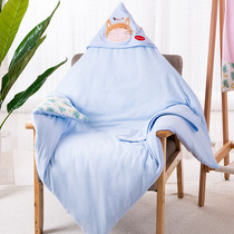 婴儿抱被秋冬加厚新生儿包被初生被子纯棉襁褓巾用品可脱胆睡袋婴