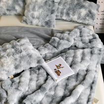 冬季加厚大泡泡兔绒毛毯办公室午睡毯沙发盖毯披肩毯皮革毯床品