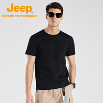 Jeep官方户外凉感速干T恤男新款圆领时尚大码夏装透气不闷汗短袖