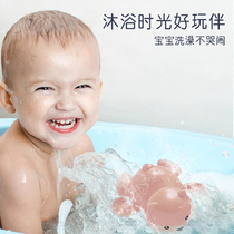 新生婴儿沐浴玩具北极熊不进水的游泳玩具男女宝宝洗澡玩具可啃咬
