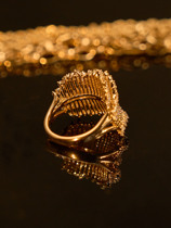 t&f18k太府珠宝金镶嵌钻石首饰女奢侈群钻石气质高贵戒指首饰