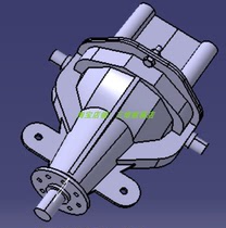 汽车行星齿轮差速器主减速器3D三维几何数模型轿车简化半轴壳stp
