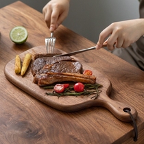 牛排餐盘木质家用高级感西餐摆盘专用餐具刀叉套装披萨面包板托盘