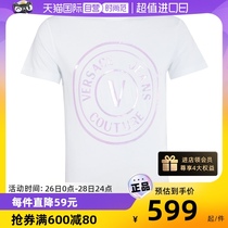 【自营】Versace/范思哲男士休闲短袖烫字圆领T恤男装网球穿搭