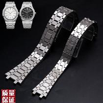 适配适用爱彼皇家橡树ap154t00手表带不锈钢带玫瑰金银色黑色26m