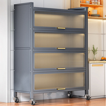加宽带门厨房置物架落地多层收纳柜子橱柜多功能微波炉烤箱储物柜