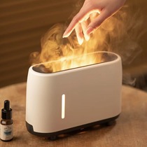 七彩遥控火焰加湿器木纹3D仿真火焰香薰机超声波空气加湿器精油