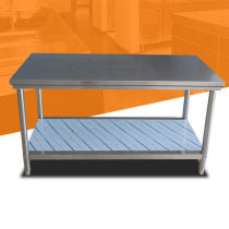 不锈钢双层平板工作台不锈钢防水工作台食堂打包台储物台