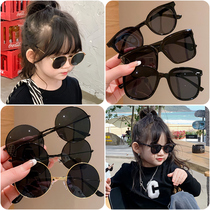 时尚黑色墨镜女童百搭街拍潮流有框眼镜儿童宝宝韩版户外防紫外线