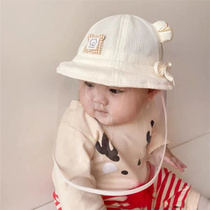 婴幼儿防飞沫帽子新生儿宝宝可拆卸面罩幼童宝宝出行可调节防护帽