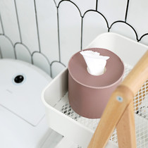 北欧ins简约皮革圆筒有芯卷纸抽纸盒纯色家用纸巾盒卫生间纸巾筒