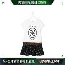 香港直邮Fendi 芬迪 女童 徽标印花连衣裙童装 JFB316AACG