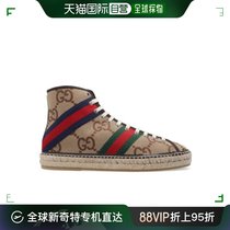 【99新未使用】香港直邮GUCCI 男士经典GG帆布高帮系带休闲鞋 675