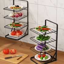 厨房备菜置物架可折叠多功能台面碗碟收纳壁挂多层配菜盘放菜神器