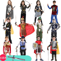 儿童万圣节服装 cos舞会派对演出罗马士兵战士宫廷侍卫武士衣服