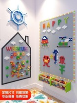 兼容樂高积木面墙上黑板墙定制家用益智拼装儿童玩具齿轮儿童房