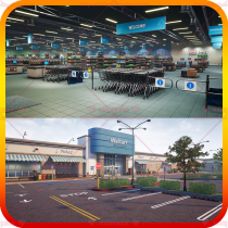 UE4 虚幻5 大型商业购物中心商场停车场仓库超市场景道具3D模型