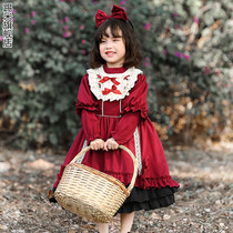 圣诞节儿童服装女童cos小红帽公主裙女宝宝女巫洛丽塔装扮演出服