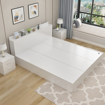 板式床现代简约双人床1.8米榻榻米床1.5米1.2米出租房高箱储物床